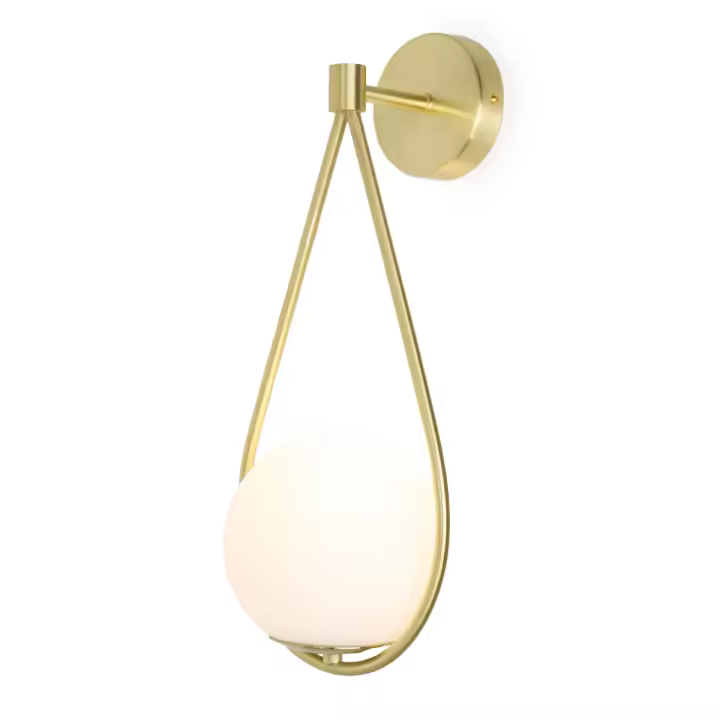 ALPINALUZ Aplique de Pared de Diseño Nórdico con Bola de Cristal "GOTA"- Casquillo Portalámpara E27 G45 - 1