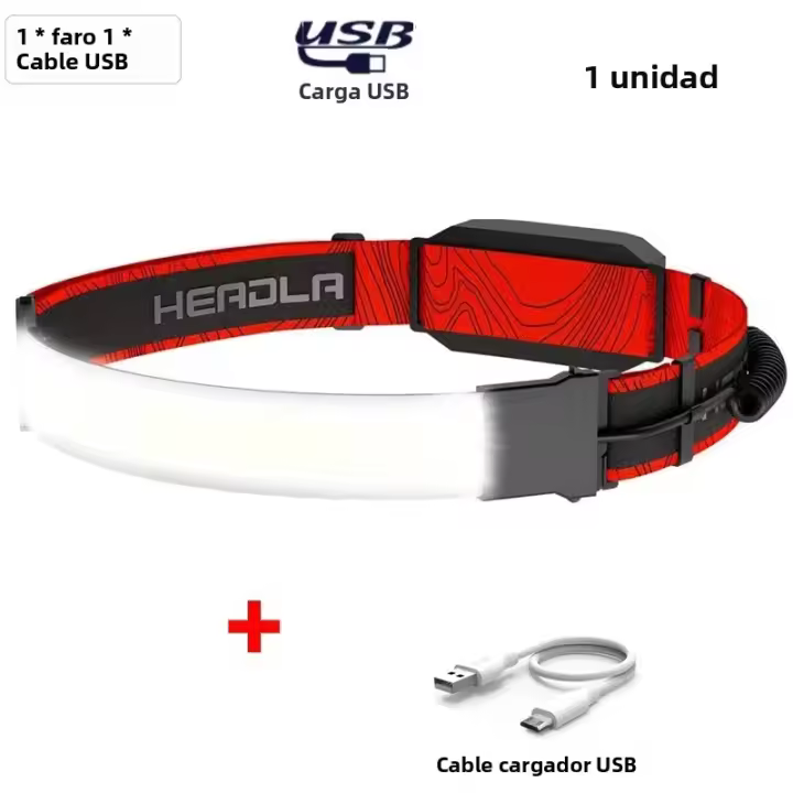 Linterna Frontal LED Recargable Para Pesca Correr Camping Lámpara De Corbata Impermeable Con Haz Ancho Para Exteriores - 1