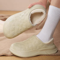 Zapatillas De Algodón Para Hombre Invierno Impermeables Con Peluche Interior Y Exterior Casuales Adecuadas Para El Hogar Y Exteriores Mantienen Calientes Medias Mitad Zapatos Plana Unisex - details 21