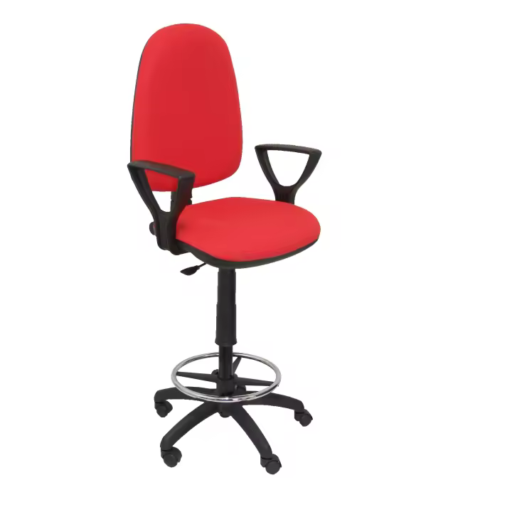 Taburete Ergonómico Piqueras Y Crespo con Aro Reposapiés Cromado y Brazos Fijos - 1