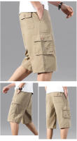 Shorts Casuales Para Hombre De Algodón Cómodo De Longitud Rodilla Con Bolsillo Cierre De Cremallera Estilo Recto Y Relajado Para Playa Y Correr - details 6