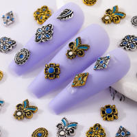 60pcs Accesorios Decorativos De Estilo Bohemio Retro Y Cuatro Hojas De Cloaca Para Uñas Mini Aleación De Metal - details 3