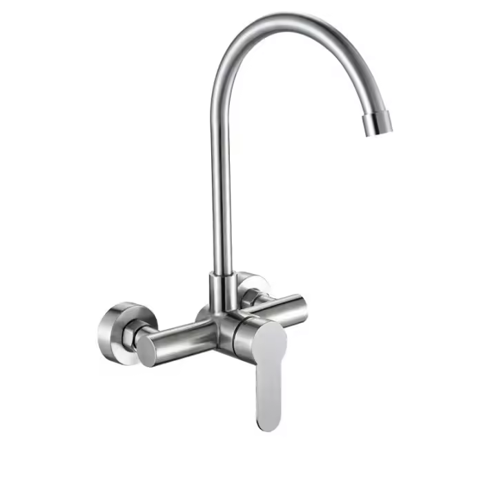 304 de Maple inoxidable en la comparación Grifo de La Cocina Gran Curva en la comparación Balcón dos lavabo de Agua Caliente y fría Grifo Distancia entre metros 15cm - 1