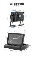 Cámara De Visión Trasera Para Coche KTYDKP Con Monitor Plegable Para Parkings Y Camión Pantalla HD De 4.3 Pulgadas Instalación Fácil Ángulo De Visión 170° - details 5