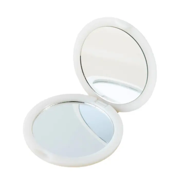 Espejo De Maquillaje Portátil Mano Doble Lado Mini Pequeño Para Viajes Espejo Redondo Plegable Herramienta De Belleza Y Cosmética - 1