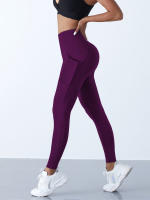 Leggings De Cintura Alta Para Mujer Con Bolsillos Pantalones De Yoga Elásticos Para Fitness Y Correr Talla Verdadera - details 21