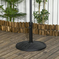 Outsunny Base de Sombrilla de Hormigón Soporte para Parasol de 14 kg Pie de Parasol para Mástil de Ø32-38 mm para Jardín Terraza Patio Ø46x34 cm Negro - details 1
