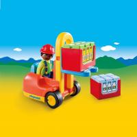 Playmobil 1.2.3 Carretilla Elevadora con 1 figura y una caja para cargar y descargar - Playmobil 6959 - details 1