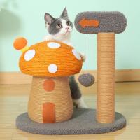 WANEKA Rascador para Gatos Seta Naranja Regalo para Gatos Accesorio Arbol Rascador para Gatito Juguete Gato Rascador Madera Sisal Protege Sofa - details 1