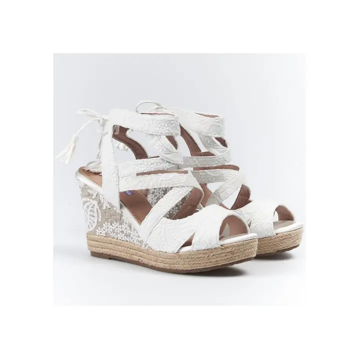Mandarina Kelly alpargata novia ,zapatilla yute o esparto con cuña - 1