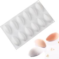 Molde De Silicona Para Pasteles 12 Cavidades Forma De Quenelle Herramienta Para Decorar Pasteles Chocolate Y Mousse Panal Ecológico Y Resistente Al Calor - details 0
