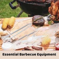 Pinzas para cocinar salchichas para barbacoa de 15 pulgadas, pinzas para cocinar para barbacoa de acero inoxidable, pinzas de cocina con mango largo para voltear tocino, filetes, carnes y verduras, pinzas para cocinar multiusos (2 piezas) - details 1