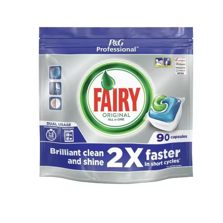 Fairy Professional Todo En Uno, Pastillas Para Lavavajillas Automático 90 Unidades - Fairy All in One Cápsulas de Lavavajillas para Uso Profesional, Limpieza y Brillo Potentes incluso en restos difíciles, Con Antical - 1
