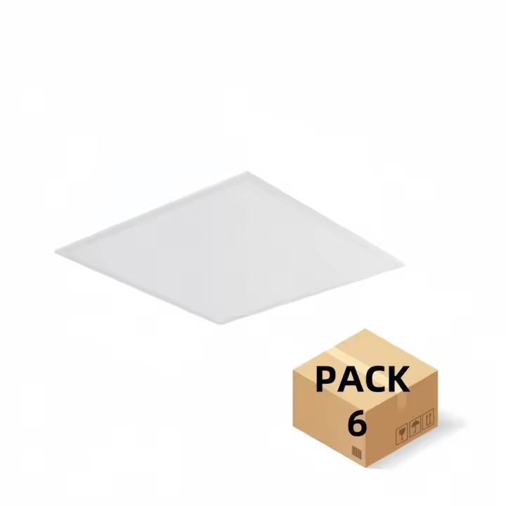 Panel LED 60x60cm 33W 4000Lm CRI80 – Pack de 6 unidades-Perfecto para oficinas, salas de reuniones, pasillos, centros educativos, clínicas, supermercados y todo tipo de espacios comerciales o industriales donde se requiera una iluminación uniforme y de ba - 1