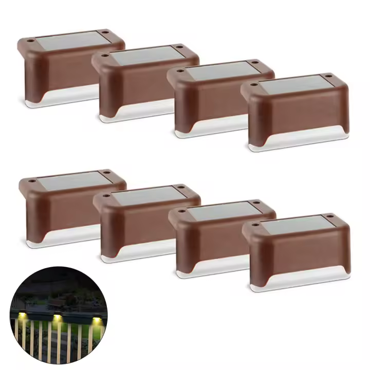 Lámparas solares led para jardín 4/8/12/16 unids Luz de escalera impermeable decoración patio iluminación exterior de pared - 1