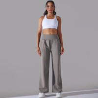 Pantalones Rectos De Pierna Ancha Para Mujer Casual Pantalones De Oficina Cintura Alta Holgados Para Danza Leggings Sin Costuras De Nylon - details 19