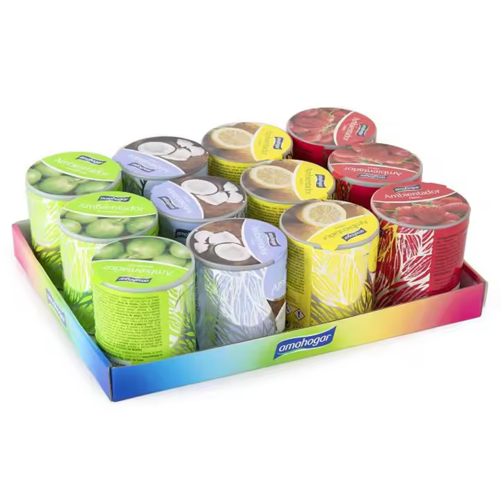 UD - Ambientadores en Gel Perfumado en Lata – Pack 12x 95g | Varios Aromas, Duraderos, Tamaño 6.6x6.6x7.7cm | Hogar, Coche, Oficina - 1