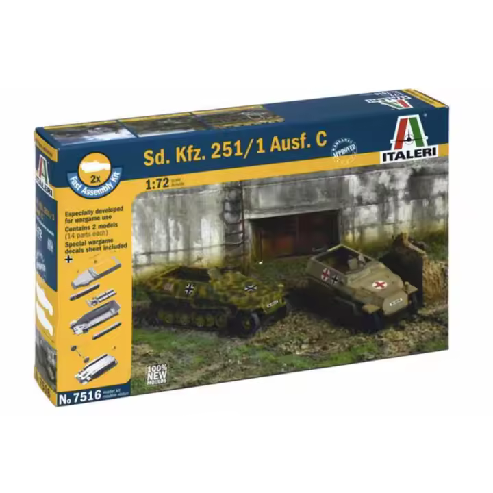 Italeri Sd.Kfz.251/1 Ausf.D - Semioruga Blindado Alemán - Kit 2 Vehículos - 1