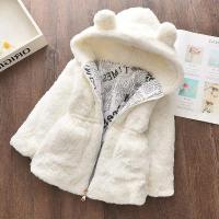 Abrigo De Pelo Sintético Para Bebés Niñas Ropa Otoño Invierno Con Capucha Abrazadera De Poliéster Cálido Traje De Nieve Moda Infantil Talla Regular Cierre De Cremallera - details 3