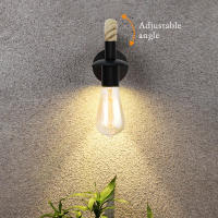 Lámpara De Pared Vintage Con Cordón De Henequén Luz De Pared Retro Nórdica Moderna Para Dormitorio Y Sala De Estar Decoración De Hogar - details 5