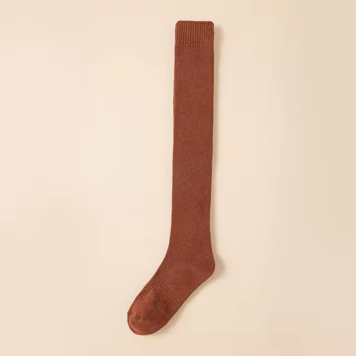 Calcetines De Rodilla Para Mujer Y Niños De Espesor Alto Para Calor Otoño E Invierno Calcetines De Pluma Suaves Calcetines De Tubo Alto Para Mujer - 1