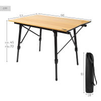 Mesa plegable regulable en altura Aktive para camping estilo Glamping, medidas 90x57x45/70cm. - details 3