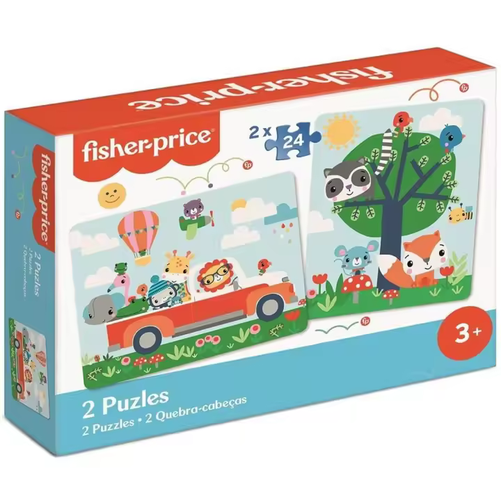 Cayro - Puzzles progresivos de animalitos fisher-price 2 x 24 - 1