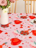 Mantel Romántico De Día De San Valentín 1pc Apto Para Restaurantes Estudios Mesas De Café Y Salones Material Poliéster Impermeable Estilo Coreano - details 5