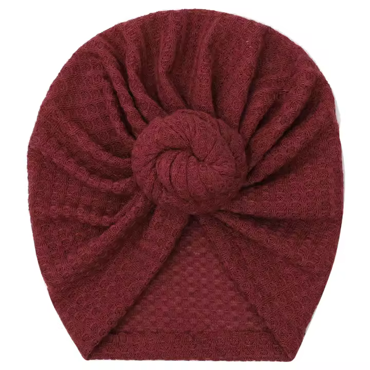 Gorro De Bebé Crochet Tejido Solido Para Niños Y Niñas Nuevos Recién Nacidos 3M-5T Bufanda De Cabeza Para Niños Y Niñas - 1