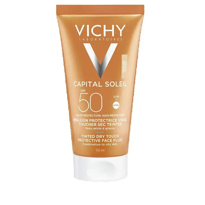 VICHY CAPITAL SOLEIL CREMA ROSTRO TOQUE SECO CON COLOR FPS50+ 50ML - 1
