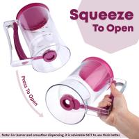 Dispensador de masa Manual de 900 ml, dispensador de panqueques para Panaderos Caseros, perfecto para cupcakes, panqueques y gofers, herramienta esencial para hornear en la cocina [púrpura] - details 2