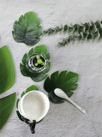Tazas De Tapete Protector De Mesa Monstera Hoja Tropica Verde Ecológico Anti-Derrame Lavable Para Fiesta De Navidad Y Boda Decoración De Hogar - details 5