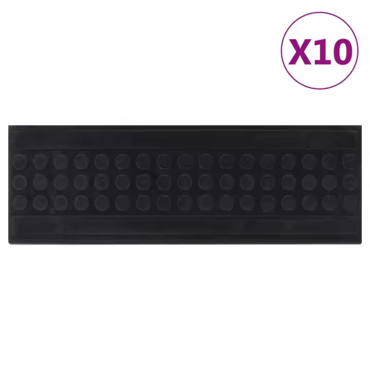 vidaXL Alfombrillas de escalera de goma 10 uds goma 25x75 cm - 1