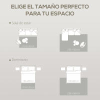 HOMCOM Alfombra Salón 170x120 cm Alfombra Lavable en Lavadora Pelo Corto Estilo Moderno Tapete para Sala de Estar Dormitorio Comedor Crema - details 3