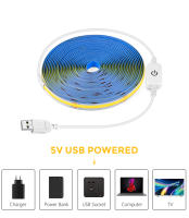 Tira De LED COB Super Brillante USB DC 5V 320leds/m Con Sensor Táctil De Escaneo Manual Y Botón Pulsador 1m 2m 3m 4m 5m Dimmer - details 5