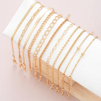 Juego De 11 Pulseras De Color Oro Punk Para Mujer Con Diseño De Corazón Y Cadena Cubana Pulsera Bohemia Moda Joyería Regalo - details 3