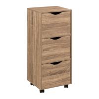 MIRAMAX-Torre Cajonera 3 puertas con ruedas,Cajonera Contenedor de oficina Contenedor de escritorio con cajones,Estante Archivador de 3 Cajones 33 x 29,5 x H. 80,5 - details 0