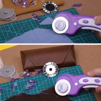 IMZAY Kit De Corte De Cuero Con Cortador Rotativo De 45mm Y 6 Hojas De Repuesto Herramienta Circular De Tela Con Pinzas De Costura - details 3
