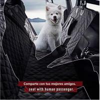 Cubre asientos de coche para perros (133x140 cm), estilo hamaca, resistente al agua y fabricado con material impermeable. Ofrece protección completa para el asiento, manteniendo el coche limpio y libre de pelos. Con rejilla flexible, es universal y se ada - details 3