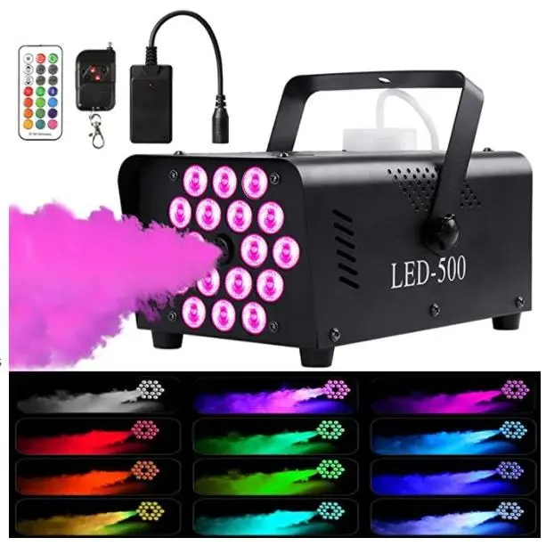 18 led control remoto inalámbrico niebla máquina 500W DJ partido escenario efecto luz máquina de humo - 1