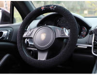Funda De Volante De Coche De Lana De Oveja Creativa Con Bordado De Peluche Cubierta De Manija Térmica Para Otoño E Invierno - details 28