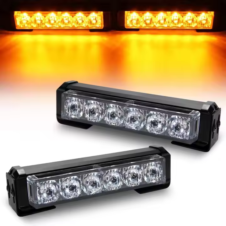 Vehículo DE EMERGENCIA Luces estroboscópicos Luz 14 Modos 6 LED asesor de tráfico Barra de Luz de advertencia para Techo interior/tablero de Instrumentos/parrillas/parrilla - 1