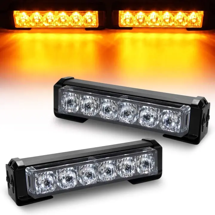 Vehículo DE EMERGENCIA Luces estroboscópicos Luz 14 Modos 6 LED asesor de tráfico Barra de Luz de advertencia para Techo interior/tablero de Instrumentos/parrillas/Parrilla - 1