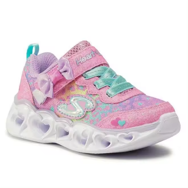 Zapatillas Deportivas Skechers Niña Heart Lights con Luces en los Corazones - Rosa Lavanda y Multicolor - 1