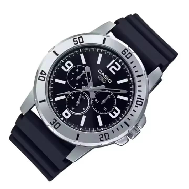 Reloj deportivo hombre Casio MTP-VD300-1b  45mm correa de goma resistente al agua - 1