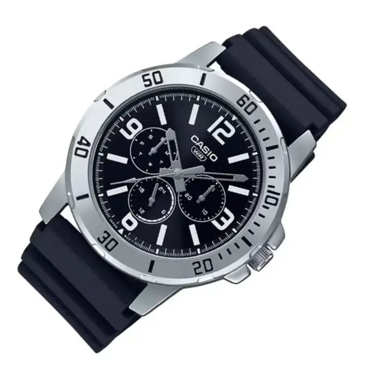 Reloj deportivo hombre Casio MTP-VD300-1b  45mm correa de goma resistente al agua - 1