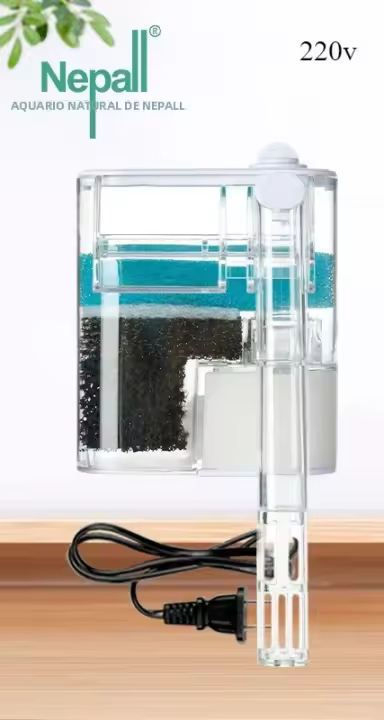 Pequeño Acuario De Escritorio Con Filtro De Cascada Silencioso Y Oxigenación Integrado Caja De Filtro De Pared Montada Para Circulación De Agua - 1
