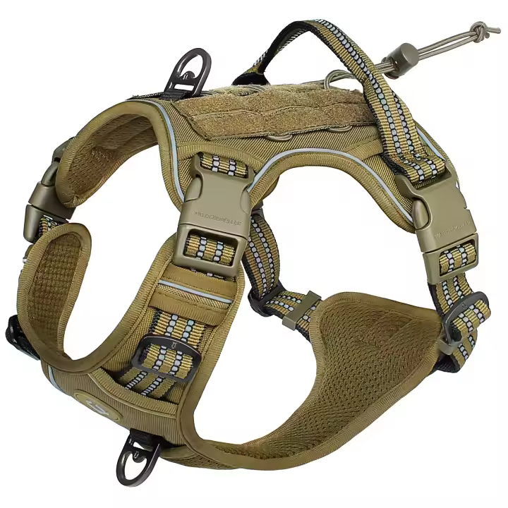 HY Harnés Táctico Para Perros Medio Grandes Ajustable Transpirable Con MOLLE Vestido Reflectanti Militar Anti-Pull Para Adultos - 1