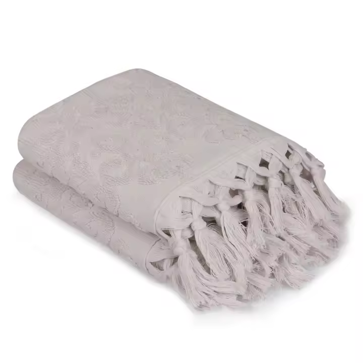 Wellhome Juego de Toallas de Mano Ecru 100% Algodón 550 Gr/m² (2 Piezas) - 1