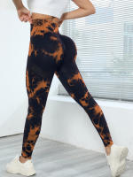 Leggings De Yoga Para Mujer Cintura Alta Cómoda Talla Elástica Diseño De Tie Dye Suelto Compresión Levantamiento De Glúteos Estirado - details 0